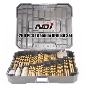 NEW 260PC METRIC TITANIUM DRILL BIT SET WITH CARRY CASE ND-1009 - Picture 1 of 3