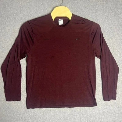 Nike Men's Maroon APS Dri Fit ADV Long Sleeve Running Training Top Size Large - Image 1 of 4