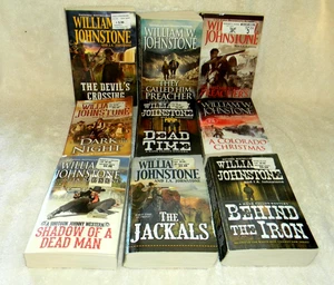 Lot Of 9 William W. Johnstone Westerns ~ Frontier ~ Gunfight ~ Books ~ PB's ~ b - Imagen 1 de 5