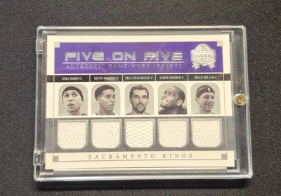 2004-05 SkyBox 38/199 Fresh Ink 5 on 5 Jerseys #6 Bibby webber miles peja martin - Image 1 of 2