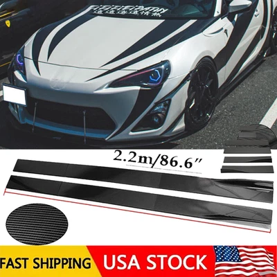 For Scion FR-S tC Carbon Fiber 86.6inch Side Skirt Extensions Rocker Panel Foto 1 de 4