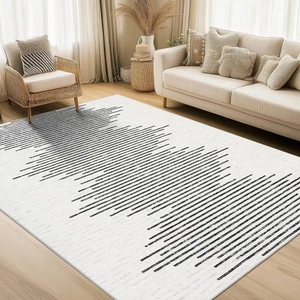 5x7 Distressed Striped Rug for Living Room Bedroom Modern Minimalistic Office... - Foto 1 di 8