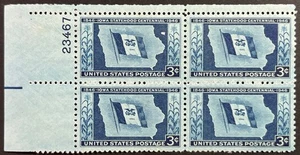 U.S. Scott #942, Plate Block of 4, 100th Anniv of Iowa Statehood, Very Fine, MNH - Picture 1 of 2