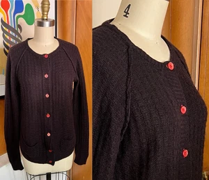 Cardigan MARNI Cashmere Tg EU 40 S Italia Marrone Rosso Bottoni Maglia Aperta Cuciture - Foto 1 di 5