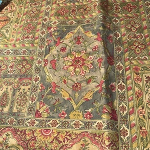 Vintage Crossbill Valance Cinnamon-Red Olive-Green Floral 16.5” X 44” Preowned - Picture 1 of 4