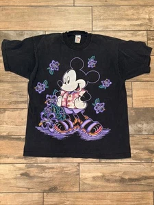 Vintage Mickey Mouse Jerry Leigh Single Stitch T Shirt Hawaiian Aloha one size - Picture 1 of 21