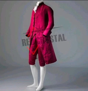 Men's Red Wool 18th Century Military Frock Coat | Custom Made Regency Tailcoat - Picture 1 of 8