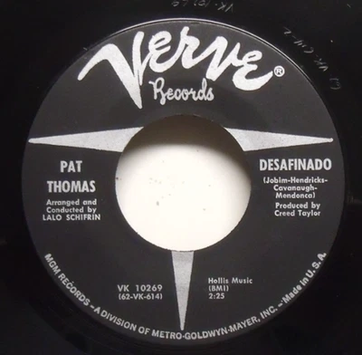 Pat Thomas - Desafinado - 1962 джазовый вокал 45 on Verve - Изображение 1 из 2