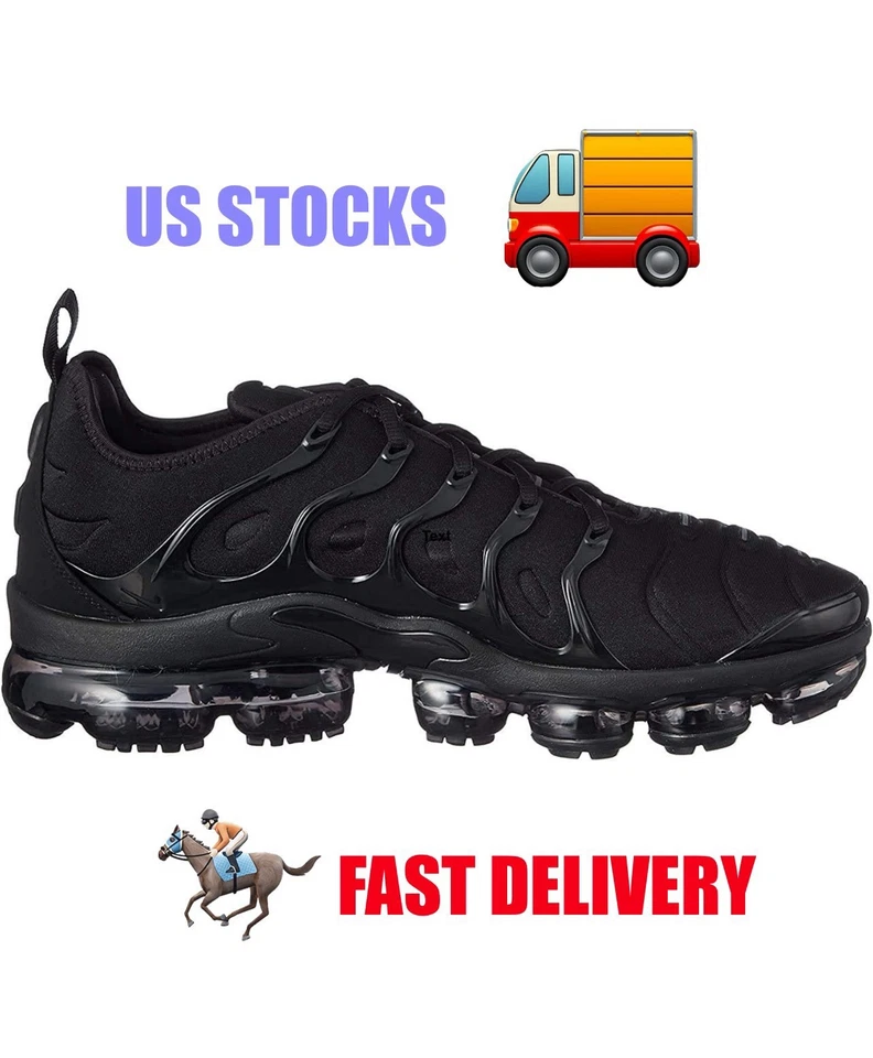 Nike Air Vapormax Plus TN Plus Triple Negro Cómodo Hombre Zapatos Atléticos🔥 Foto 1 de 4