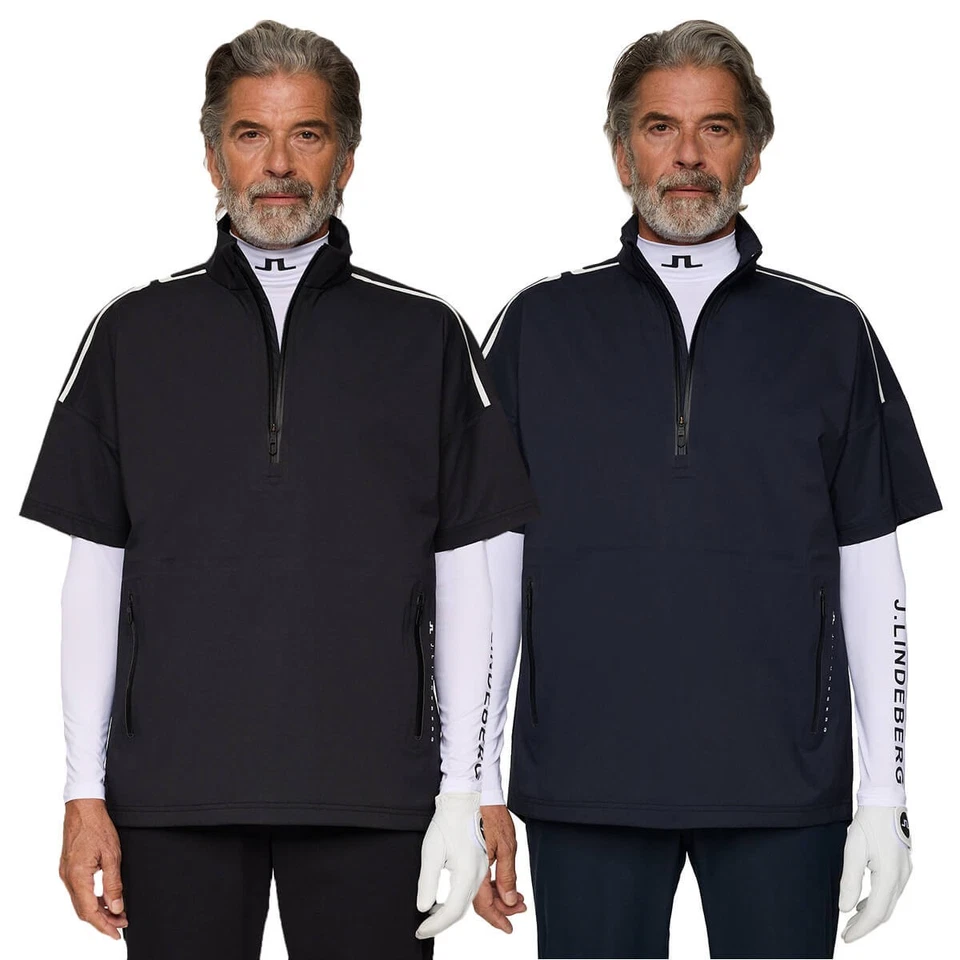 J.Lindeberg Herren Shay Regen wasserdicht winddicht 1/4 Reißverschluss Golfshirt 45 % RABATT UVP