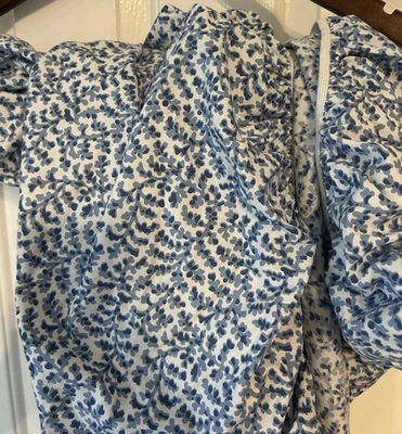 Vintage Waverly Fieldcrest Luxury Percale Full Fitted Blue Floral Sheet EUC - Image 1 of 4