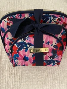 NWT Nicole Miller cosmetic toiletry makeup travel set 3 bags floral flower pink - Picture 1 of 12