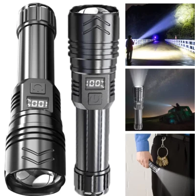 MARKENLOS 5000000 Lumen Taschenlampe LED USB 5000 Meter Taktisches Fackel Arbeitslicht