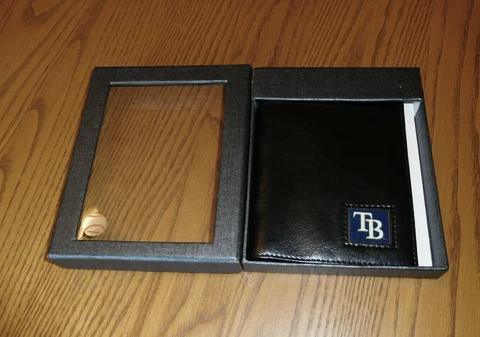 Tampa Bay Rays MLB Mens Leather Bi-fold Wallet NEW Black Cover