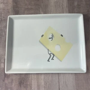 Crate & Barrel Oliver Appetizer Plate Swiss Cheese Kitchen Collectible CB2 6"x4" - Picture 1 of 7