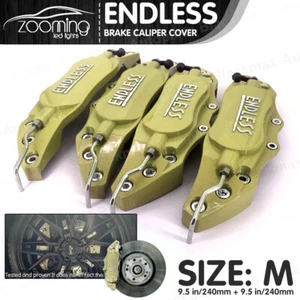 240 mm Metal 3D SIN FIN Estilo Universal Pinza Freno Cubierta Delantera Trasera Dorada LW04 - Imagen 1 de 9