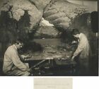 Museum of Natural History NY men working on underwater display antique photo