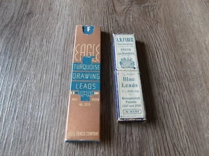 VINTAGE A.W.FABER BLUE LEADS AND EAGLE TURQUIOSE DRAWING LEADS IN ORIGINAL BOXES - Picture 1 of 1