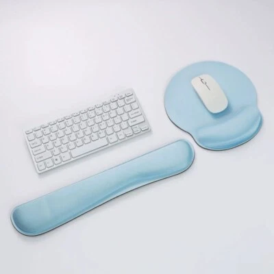 2pcs/set Office Gel Mouse Pad Keyboard Wrist Rest Support Memory Foam Home Soft - Image 1 of 4