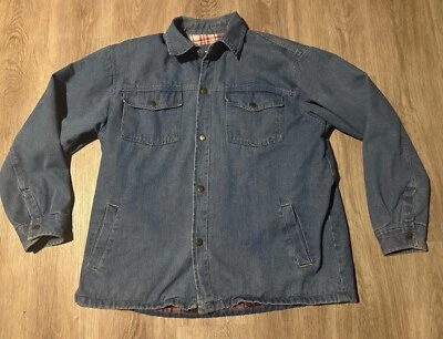 Vintage Duke Haband Denim Jacket Men’s Flannel Lined Pockets - Image 1 of 4