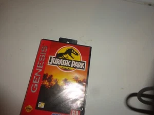 Vintage Sega Genesis Game Jurassic Park 1993 Authentic Cartridge Dinosaur Action - Picture 1 of 3
