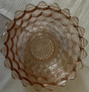 Vintage Jeanette Pink Depression Glass Bowl The Cubist Pattern 1929-1933 - Picture 1 of 7
