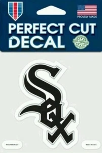 CHICAGO WHITE SOX METALLIC CHROME PERFECT CUT DECAL 4"X4" MLB LICENSED - Picture 1 of 1