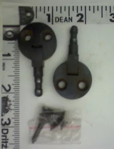 Puck Type Sewing Machine Two Screw Mounting HInges with Wood Screws - Picture 1 of 2