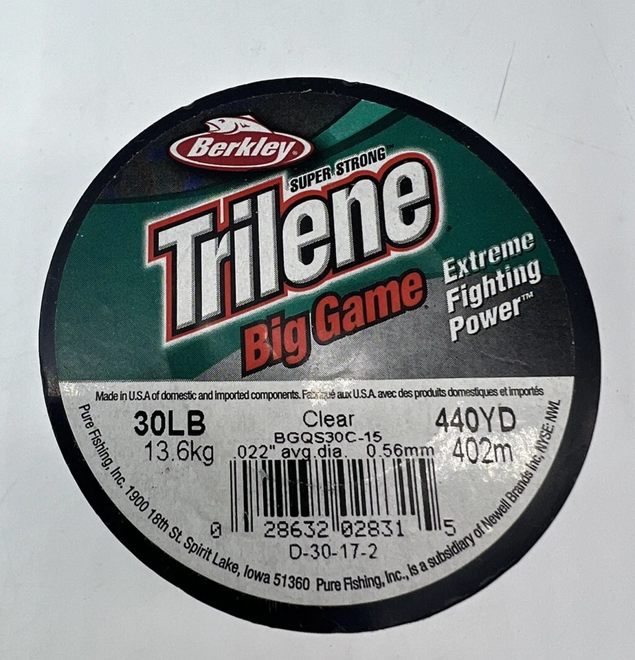 Berkley Trilene Big Game Fishing Line Clear Color 30lb Test 440yds