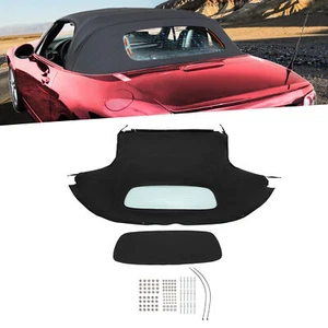 Black Convertible Soft Top W/ Heated Glass Window For Mazda MX-5 Miata 2006-2014 - Picture 1 of 20