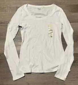 No Boundaries Scoop Neck Everyday Long Sleeve Shirt Vivid White Small 4-6 - Picture 1 of 3