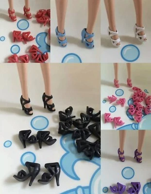 40 Pares 6 Colores Tacón Alto Flexible Silicona Zapatos para Muñeca 11.5" (30CM) F6 Foto 1 de 4