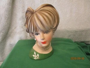 NAPCO HEAD VASE LARGE 8" C7473 FOIL LABEL HEADVASE - Picture 1 of 7