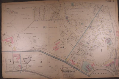 1882 Plat Map ~ RHODE ISLAND HOSPITAL - PROVIDENCE, RHODE ISLAND #6 (XL18x28) - Imagem 1 de 2