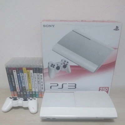 Консоль Sony PS3 CECH-4000B белая с 11 играми PlayStation 3 Япония протестирована 250 ГБ - Изображение 1 из 4