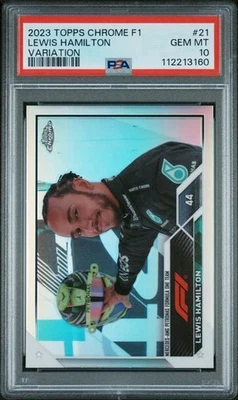 2023 TOPPS CHROME FORMULA 1 #21 LEWIS HAMILTON VARIATION GEM MT 10 - Image 1 of 2