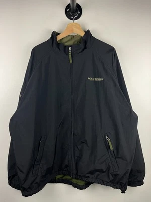 Vintage 90s Polo Ralph Lauren Sport Black & Olive Windbreaker Size XL - Image 1 of 4