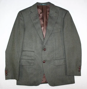 Joseph Orlando Blazer Men's 40 S Suit Coat Jacket 100% Wool Herringbone Green - Picture 1 of 12