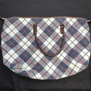 “Lulu Dharma Plaid Canvas Weekender Bag – Pristine Condition, No Flaws!” - Picture 1 of 3