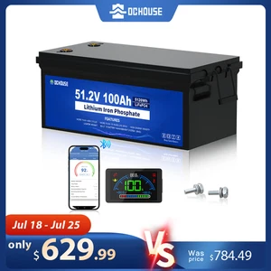 48V 100Ah Golf Cart Battery Lithium LiFePO4 Deep Cycle Bluetooth Solar RV - Picture 1 of 9