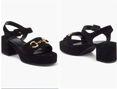 Sandalia Jeffrey Campbell Negro Gamuza Dorado Atemporal 2 Plataformas Zapato Mujer Talla 7 Foto 1 de 4