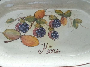 PIATTO OVALE DA PARETE VINTAGE CERAMICA DIP. A MANO . MORE,MAIOLICA TER RACOTTA. - Imagen 1 de 4
