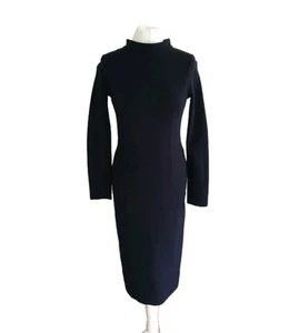 Hobbs London Talia Womens Navy Long Sleeve Funnel Neck Midi Dress. UK 6, US 2. - Picture 1 of 17