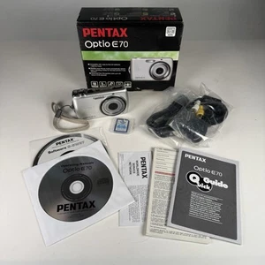 Pentax Optio E70 Compact Digital Camera 10.0MP 3x Zoom With Original Box etc - Picture 1 of 15