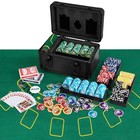 Texas Holdem Poker Chip Set w/600 Pieces Chips 2 Deck of Cards & Dealer Button