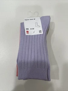 Uniqlo Kids Socks | 3 Pairs Purple/Pink/Navy 8-12Y - Picture 1 of 3