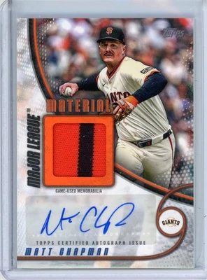 Actualización Topps 2025 Matt Chapman Materiales de Grandes Ligas Automático Naranja 7/25 Gigantes - Imagen 1 de 2