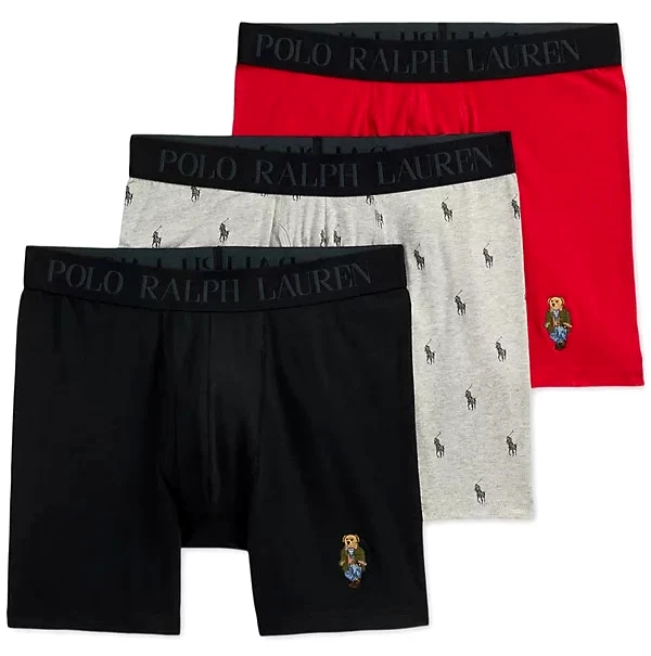 Paquete de 3 calzoncillos boxer Polo Ralph Lauren M L algodón elástico ropa interior $59 OFERTA Foto 1 de 1