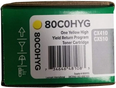 Tóner amarillo original Lexmark 80C0HYG. Nueva caja sellada, ¡enviamos rápido! Foto 1 de 2
