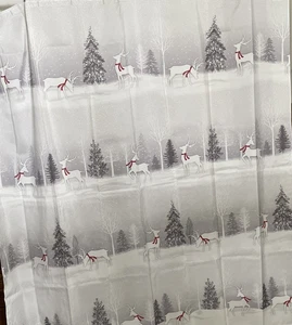 "Nuevo juego de cortinas y ganchos de ducha Winter Wonderland Reindeer Games 70"" X 72""" - Imagen 1 de 4